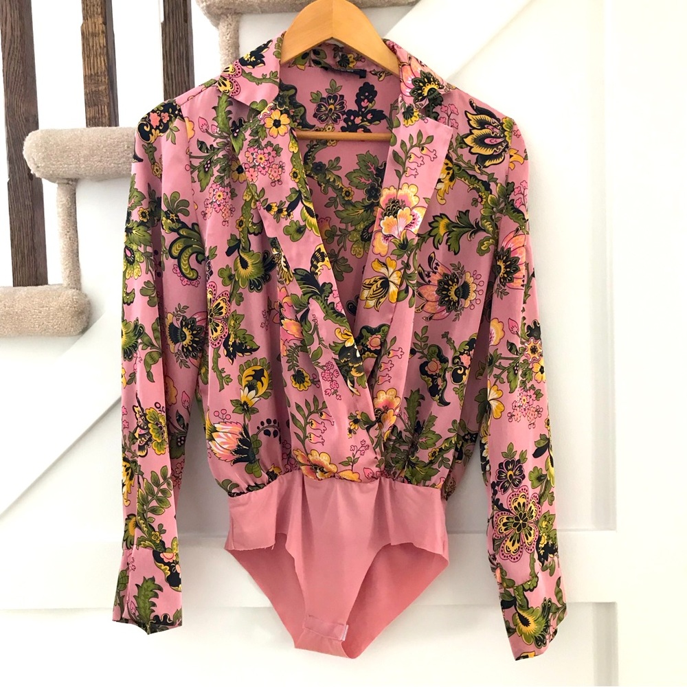 Zara Floral Bodysuit Size S